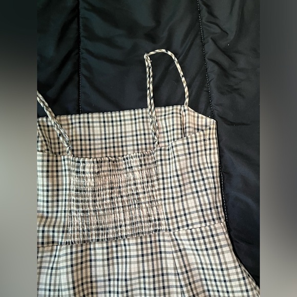 Wilfred Aritzia Classic Neutral Checkered Plaid Mini Dress Size 8 - Picture 4 of 6
